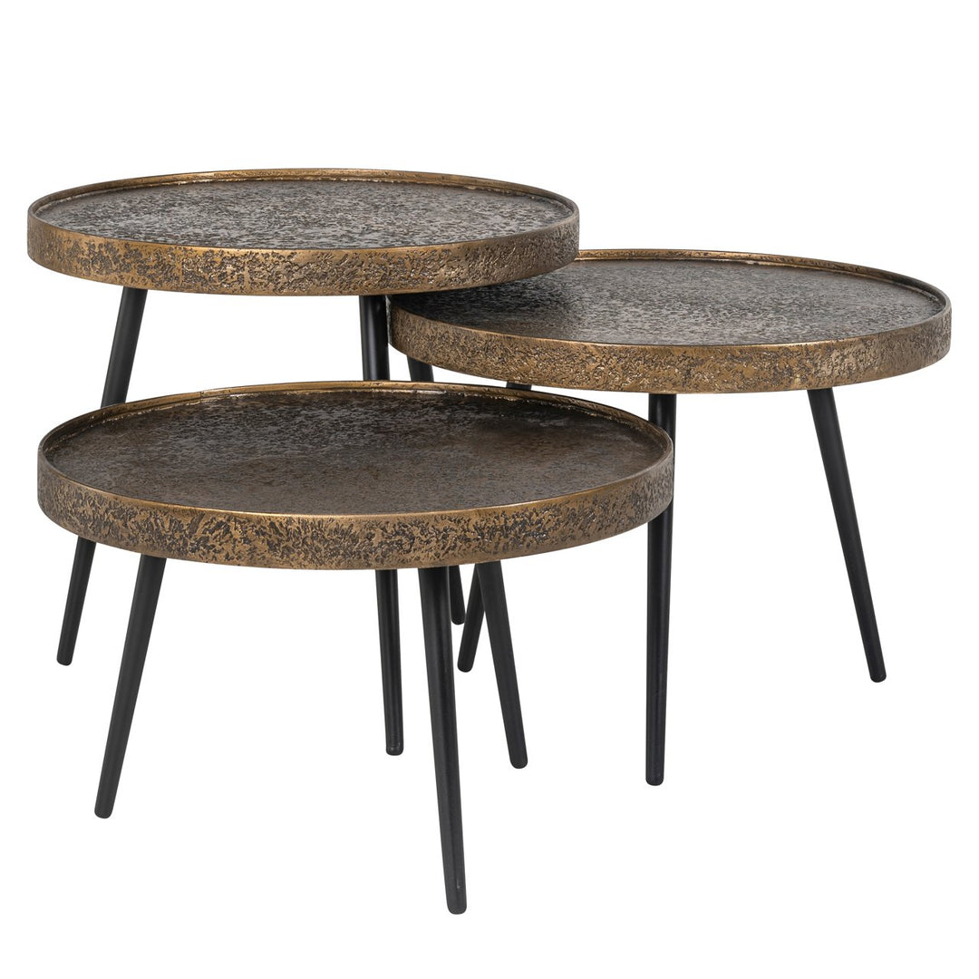 Salontafel Luton black/gold (Set of 3)