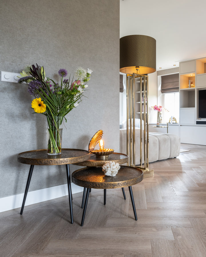 Salontafel Luton black/gold (Set of 3)