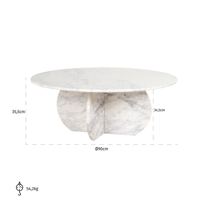 Holmes white 90Ø coffee table