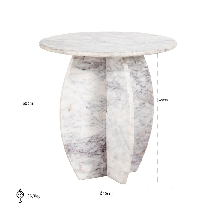 Side table Holmes white 50Ø