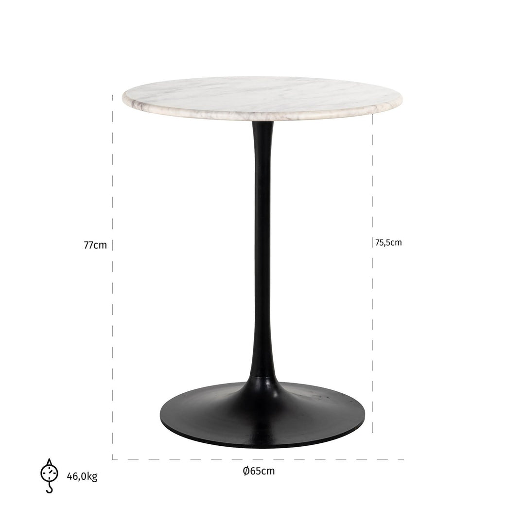 Bistrotafel Carlten black/white 65Ø