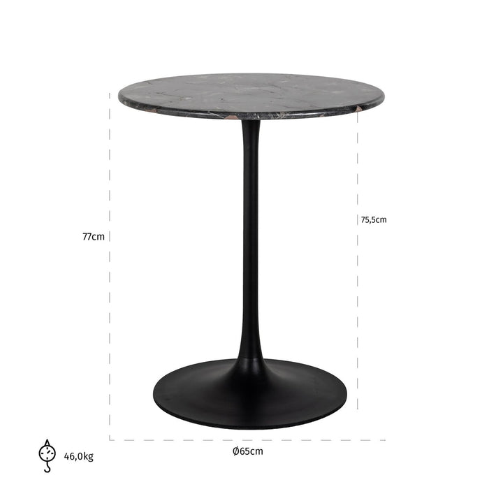 Bistro table Carlten black 65Ø