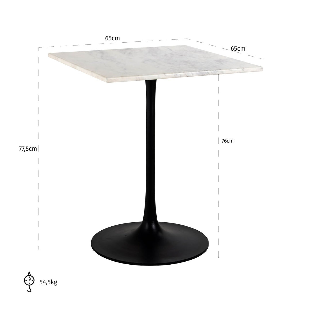 Bistrotisch Carlten schwarz/weiß 65x65