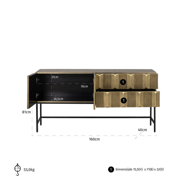 Jaxx black/gold sideboard