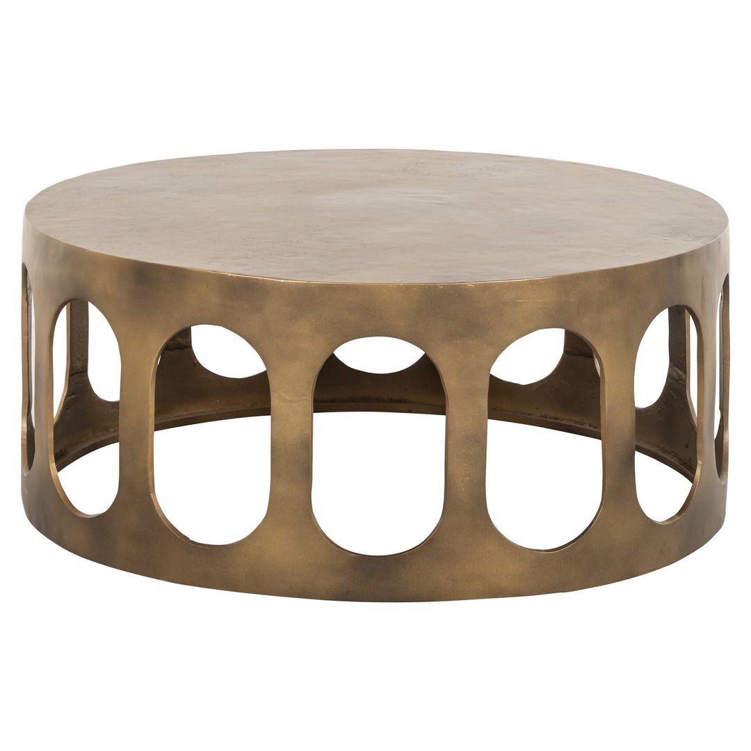 Du Pont brushed gold coffee table