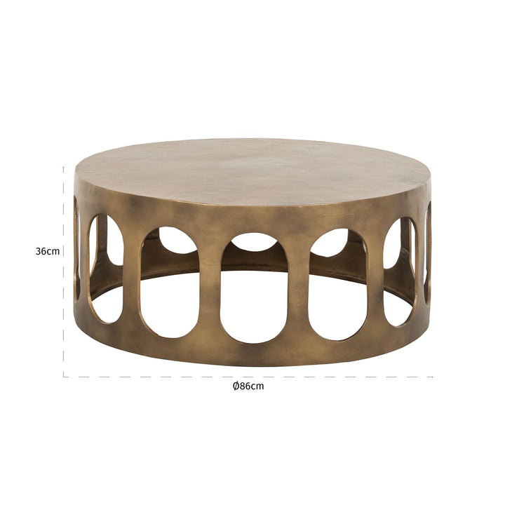 Du Pont brushed gold coffee table
