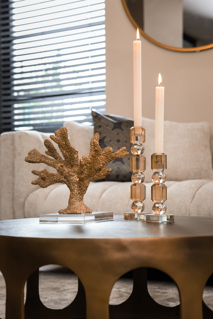 Du Pont brushed gold coffee table