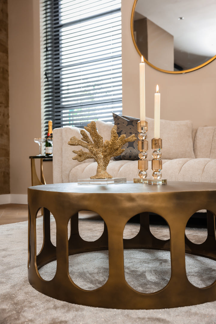 Du Pont brushed gold coffee table