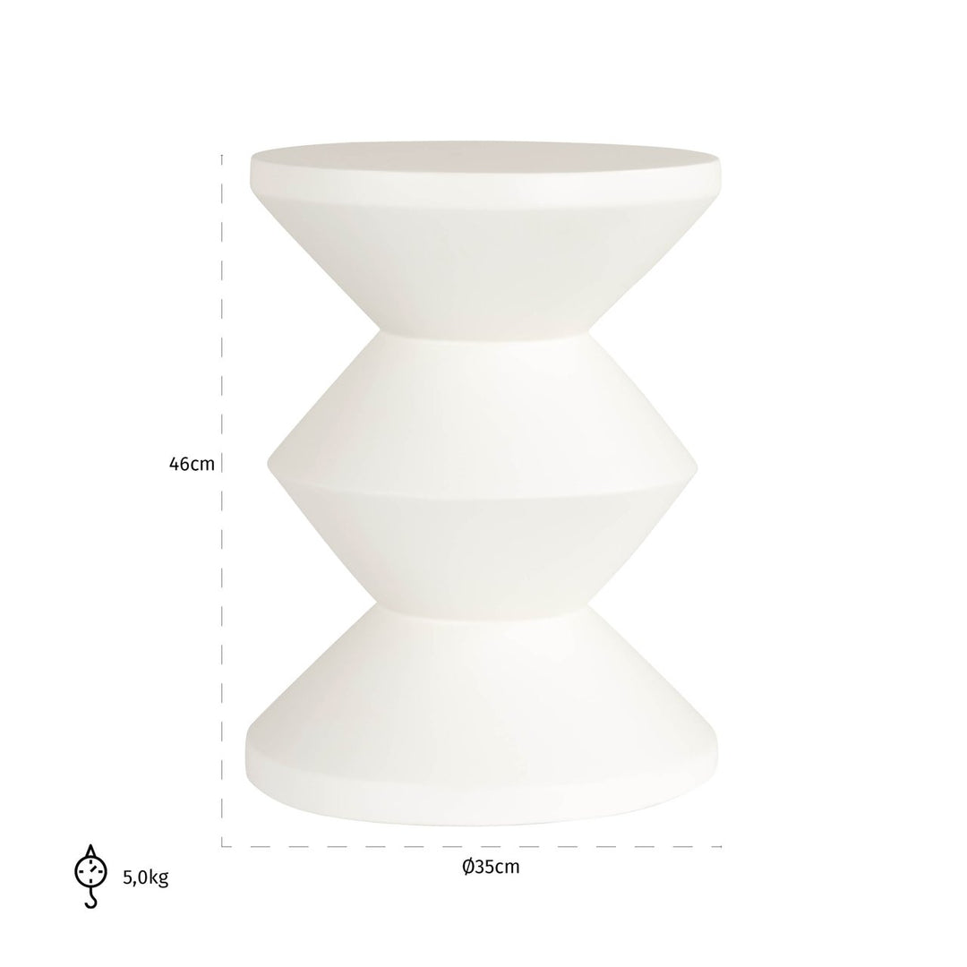 Bijzettafel Bloomstone white 35Ø
