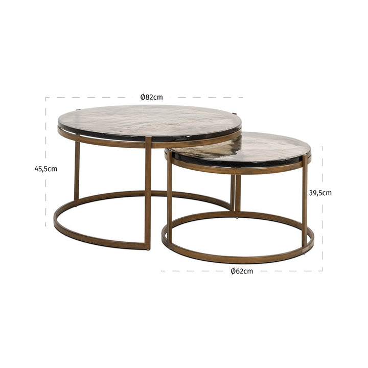 Cleo gold coffee table (Set of 2)