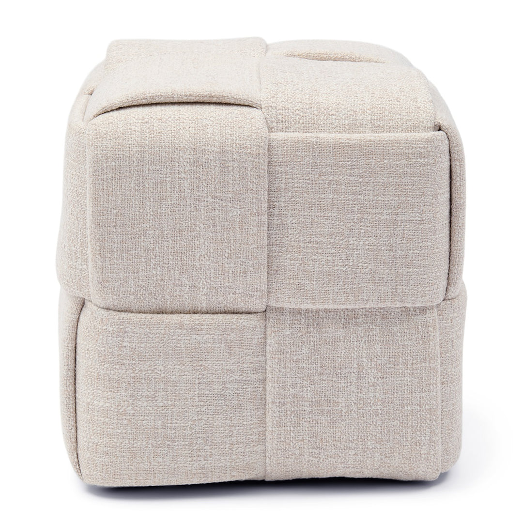 Qbic Stool 40x45; Rich Tweed Antique White