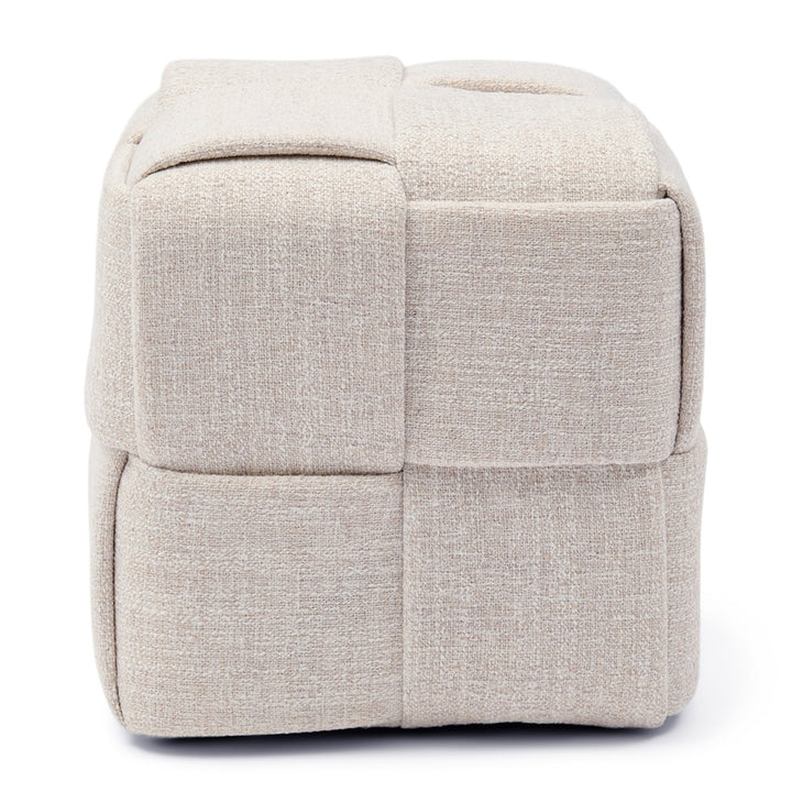 Qbic Stool 40x45; Rich Tweed Antique White