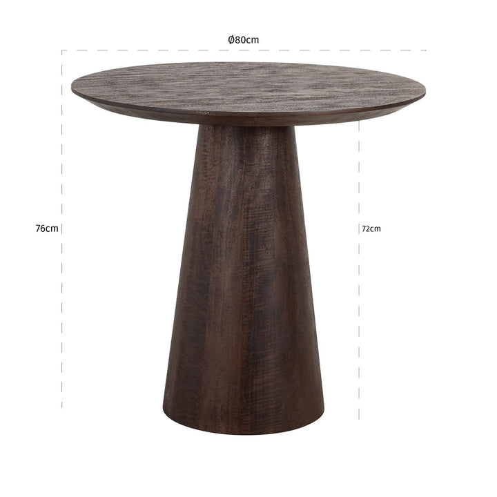 Bistro table Willow dark brown 80Ø