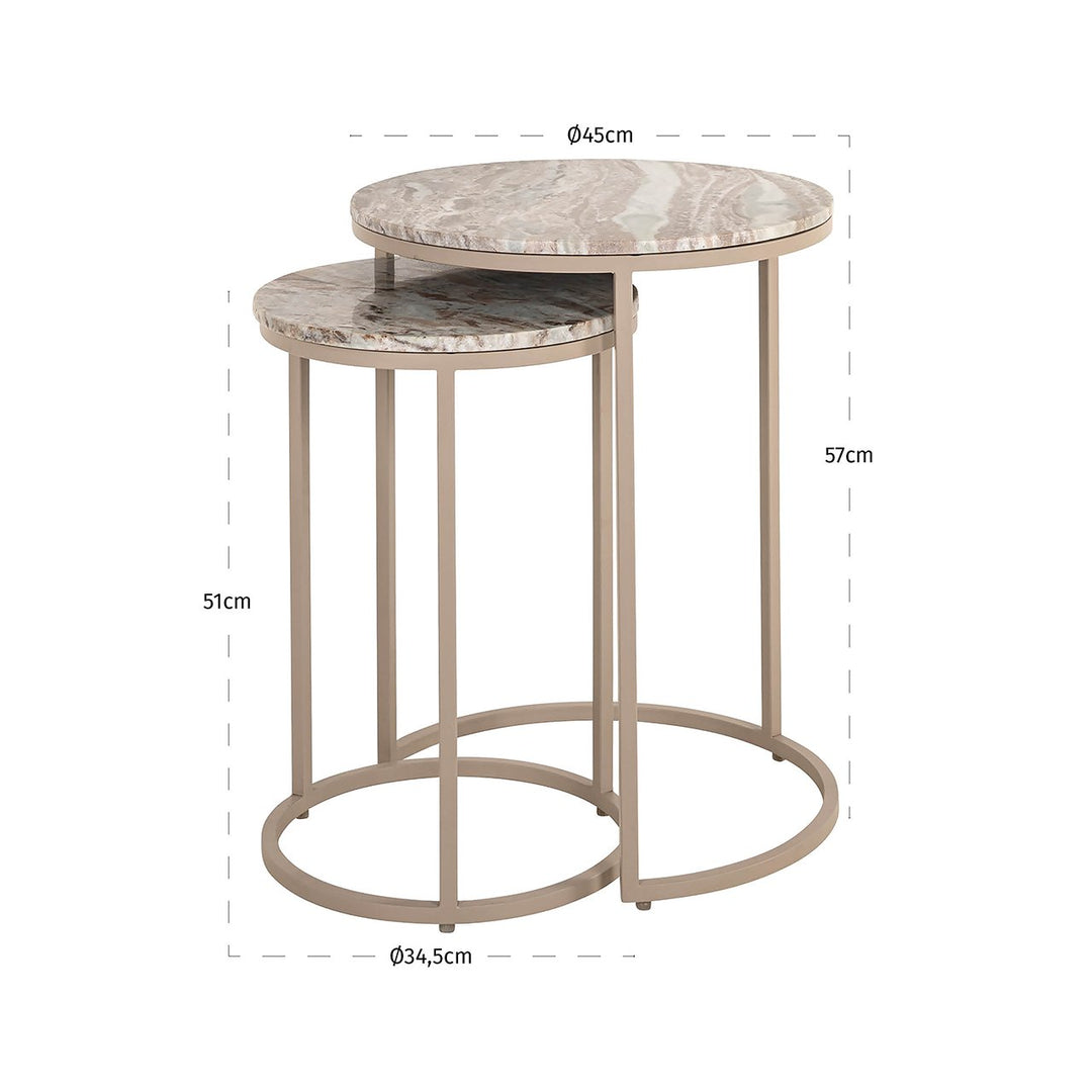 Fairfax side table set of 2 Stone