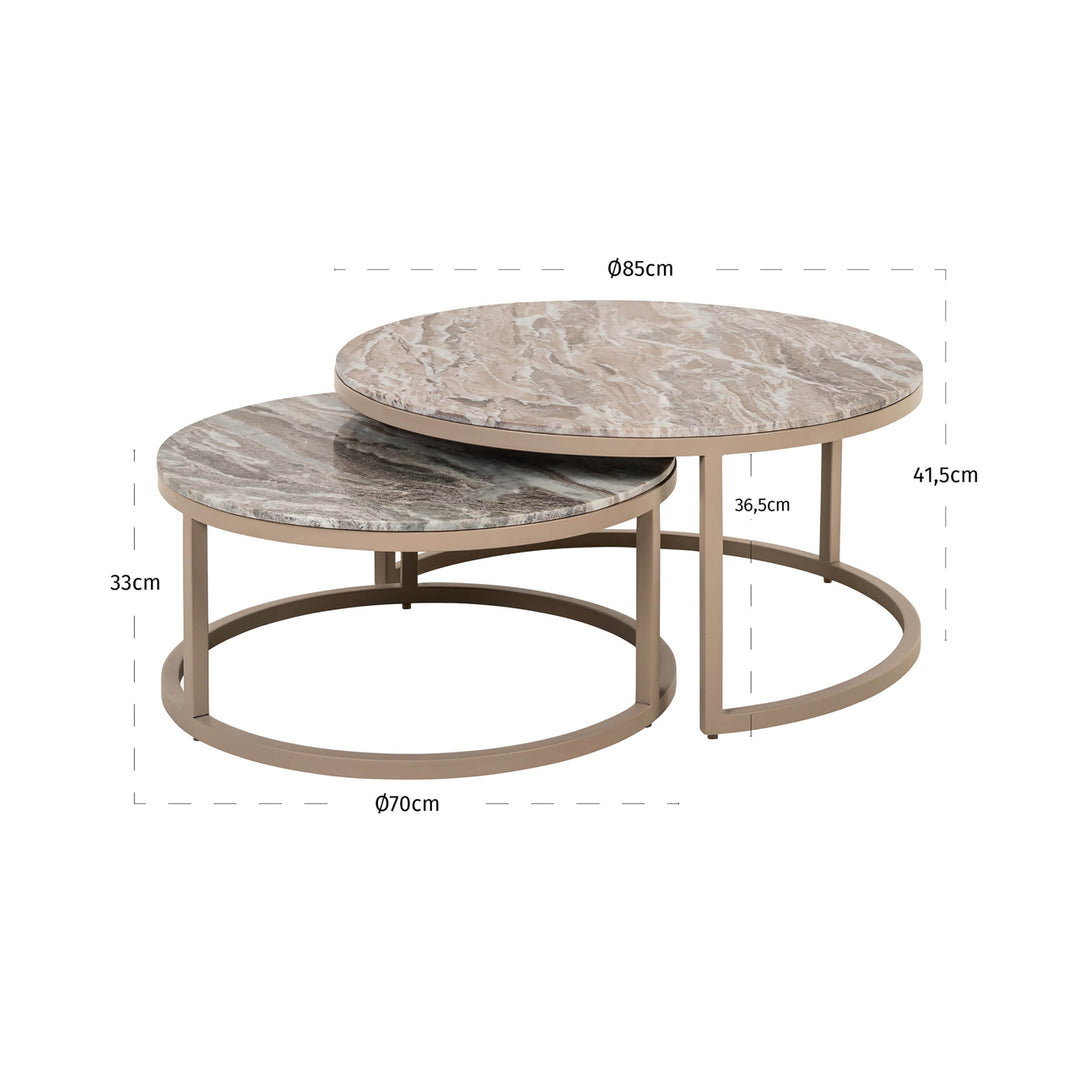 Richmond Salontafel Fairfax Clay (Set van 2)