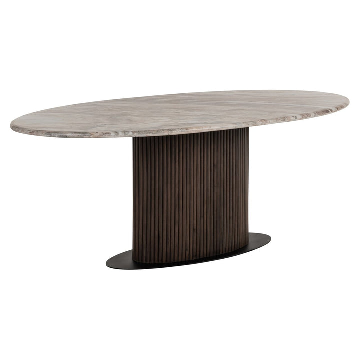 Esstisch Rasford, oval, rosabeige, 200