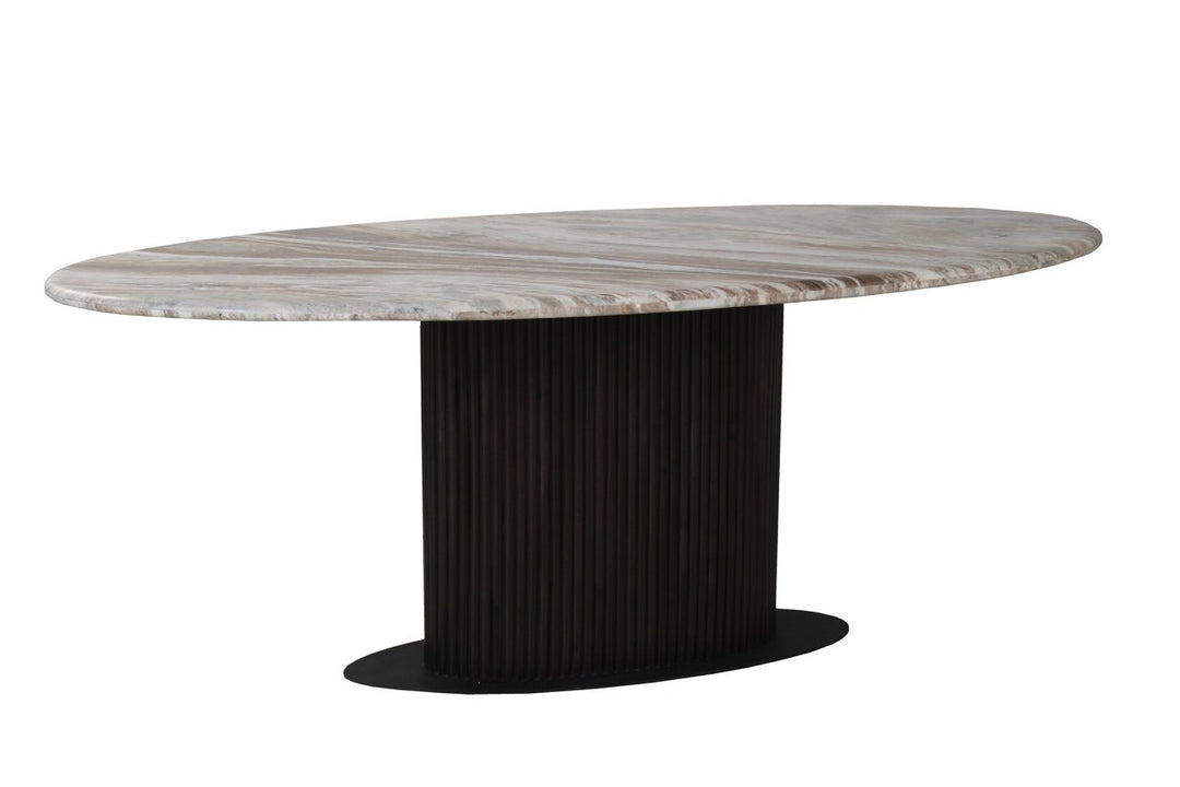 Esstisch Rasford, oval, rosabeige, 200