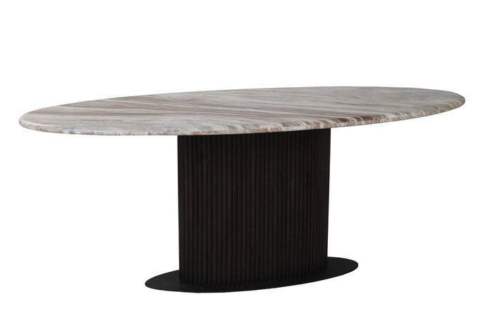 Esstisch Rasford, oval, rosabeige, 200