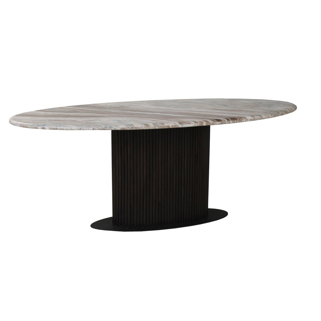 Esstisch Rasford, oval, rosabeige, 200