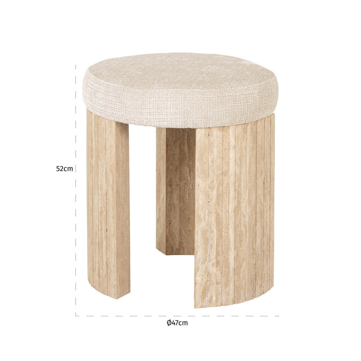 Gallice beige pouf &amp; footstool