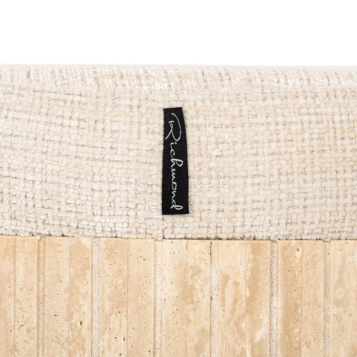 Gallice beige pouf &amp; footstool
