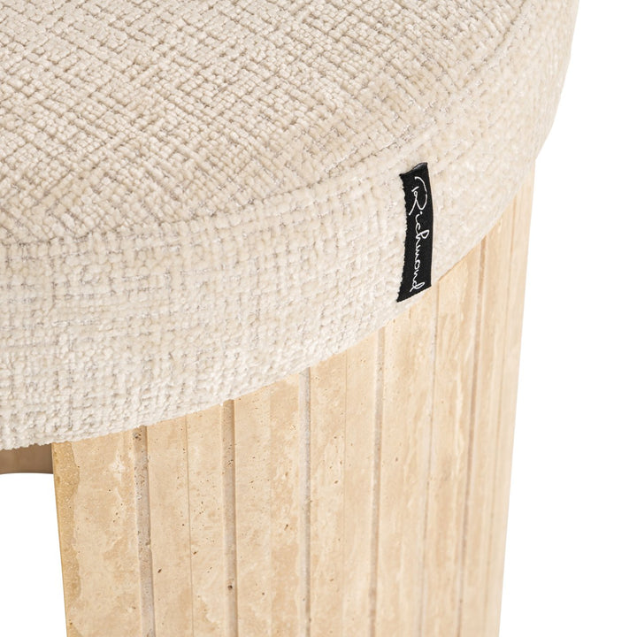 Gallice beige pouf &amp; footstool