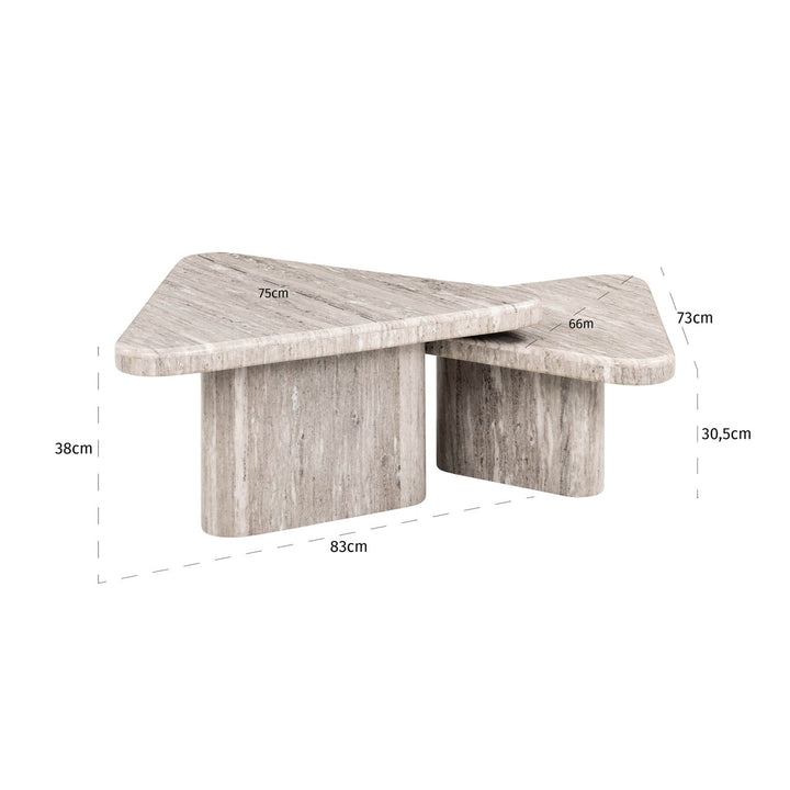 Dwayne Sand Couchtisch (2er-Set)