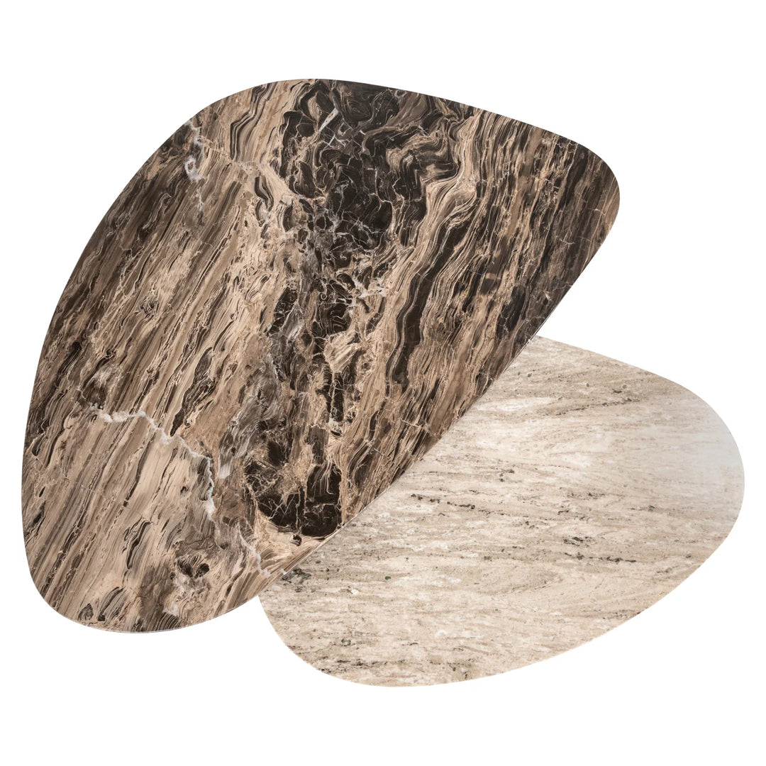 Coffee table Nazario brown (Set of 2)