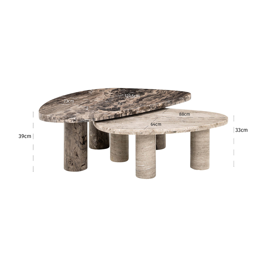 Coffee table Nazario brown (Set of 2)