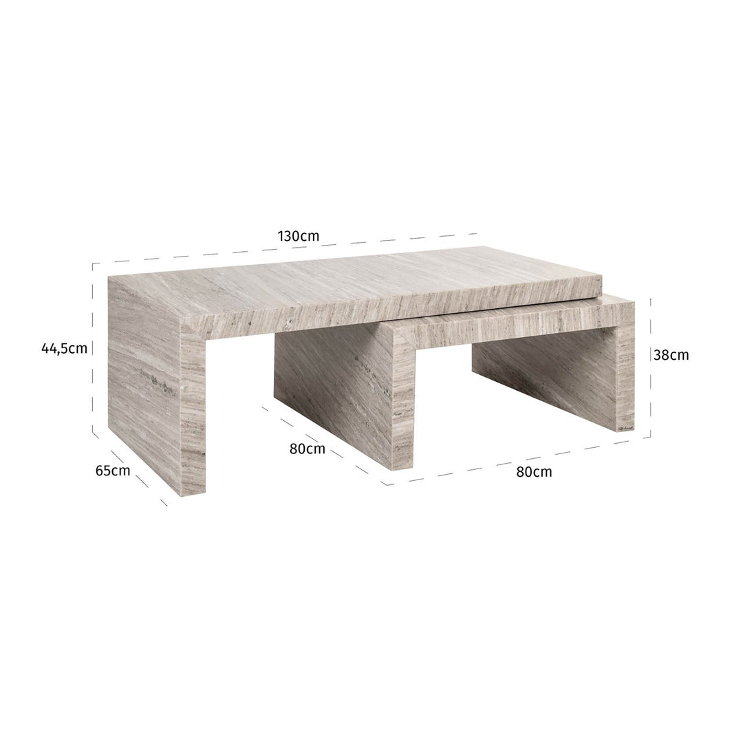 Novaz Sand-Couchtisch (2er-Set)