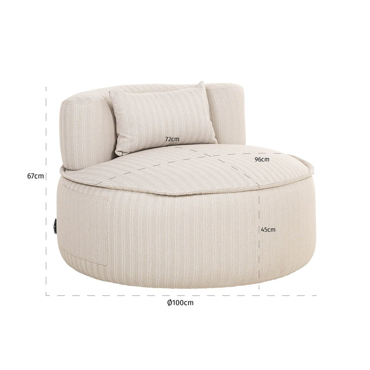 Outdoor lounge stoel Nammos beige swivel