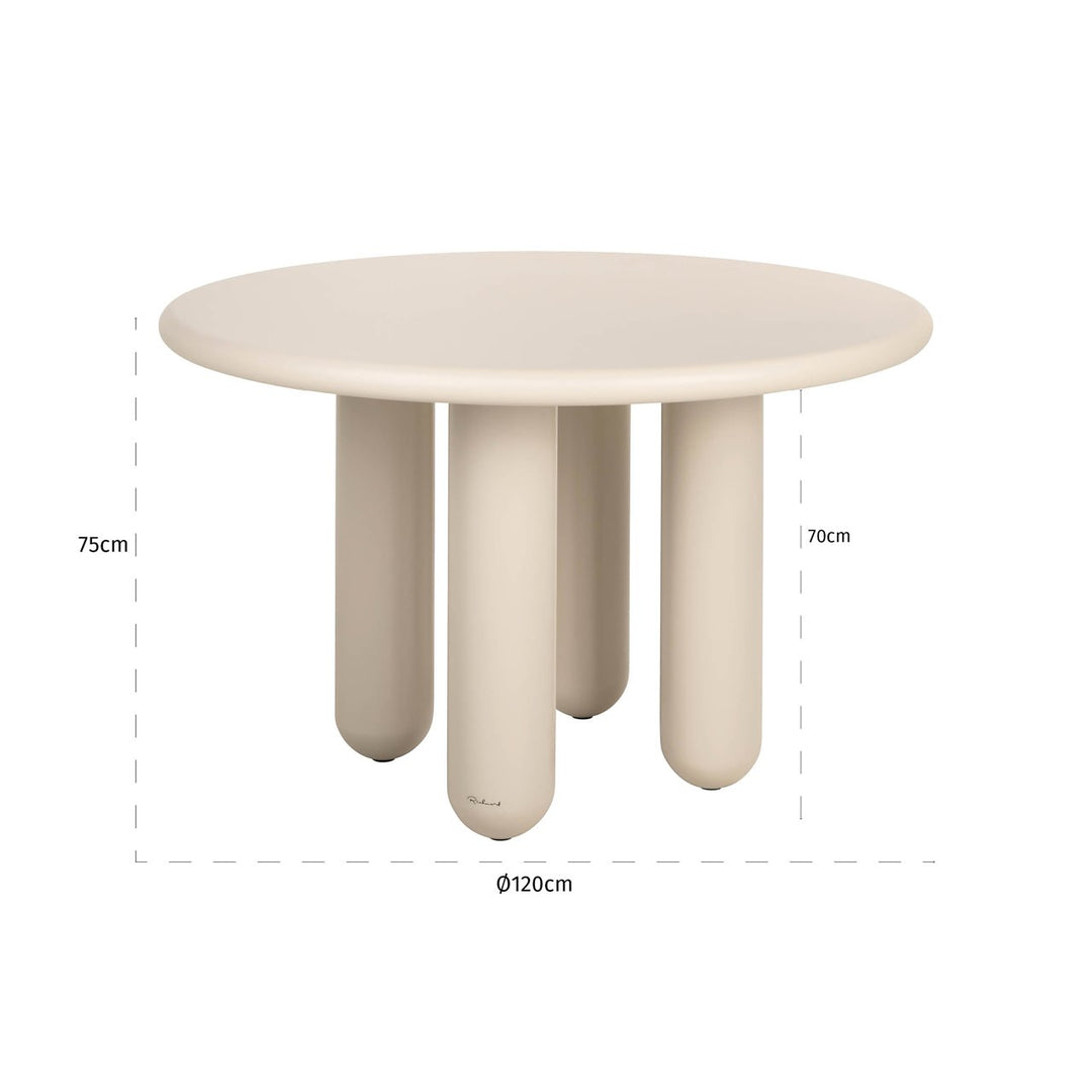 Calma beige dining table 120Ø