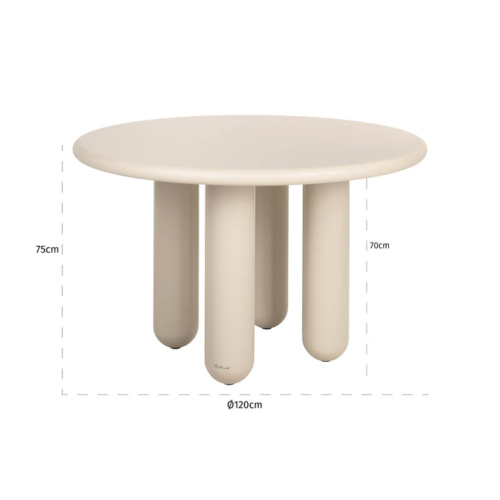 Calma beige dining table 120Ø