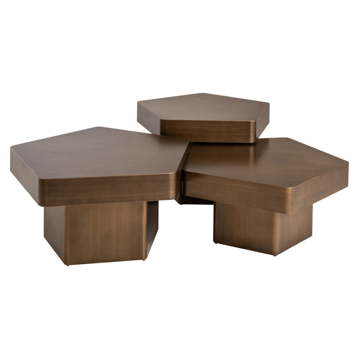 Richmond Salontafel Hexa Brushed Gold (Set van 3)