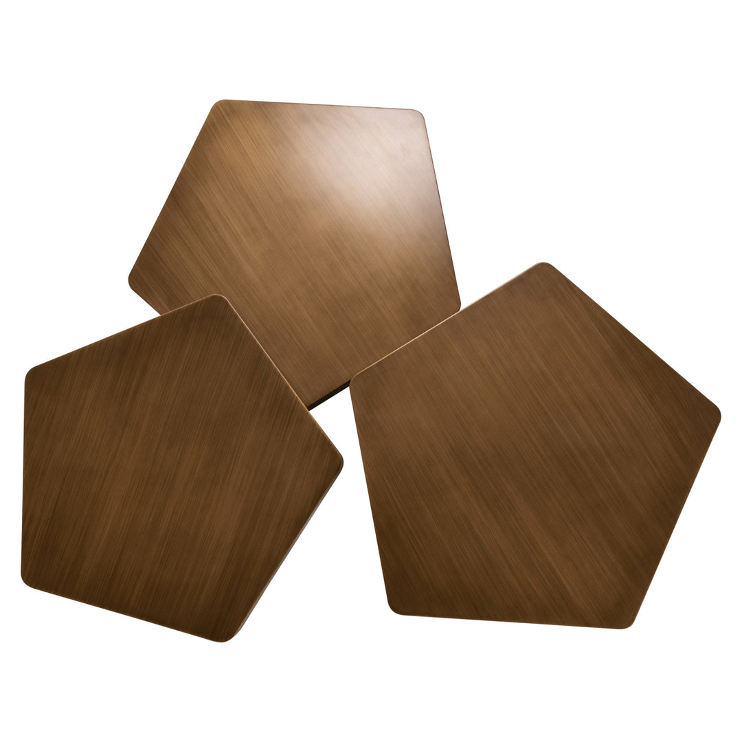 Richmond Salontafel Hexa Brushed Gold (Set van 3)