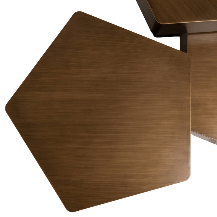 Richmond Salontafel Hexa Brushed Gold (Set van 3)