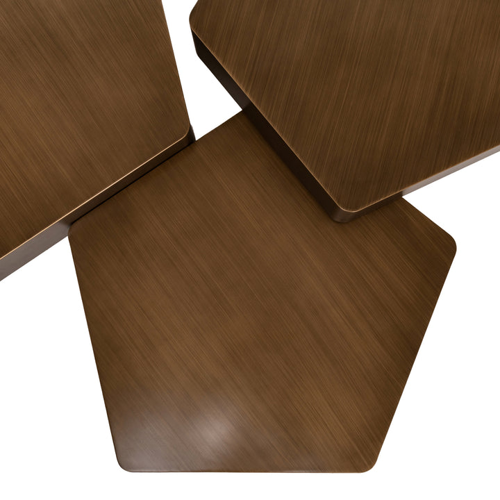 Richmond Salontafel Hexa Brushed Gold (Set van 3)