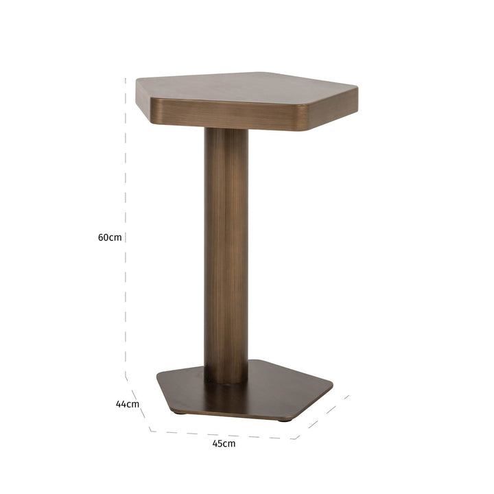 Sofa table Hexa brushed gold