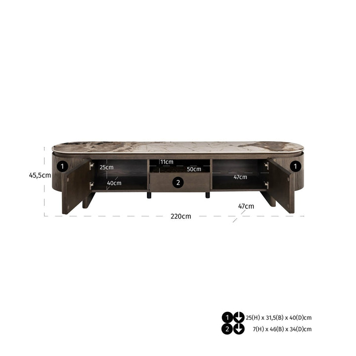TV-meubel Langford brown
