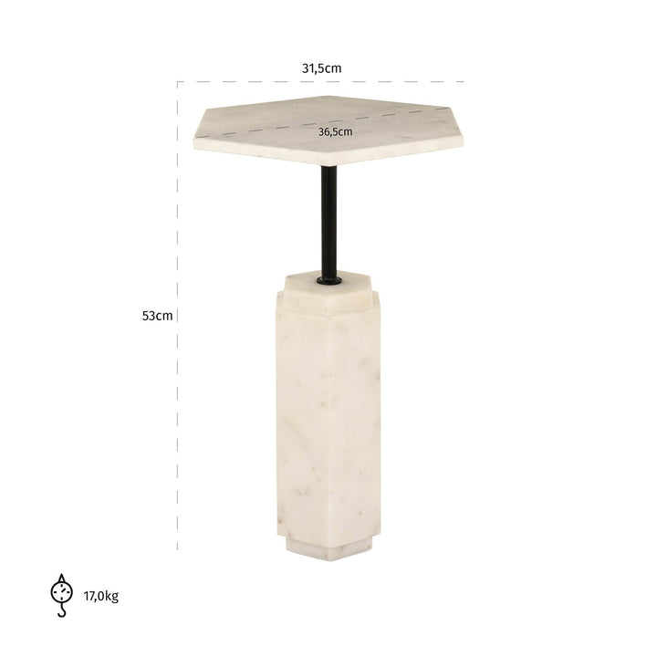 Side table Lilitha black/white