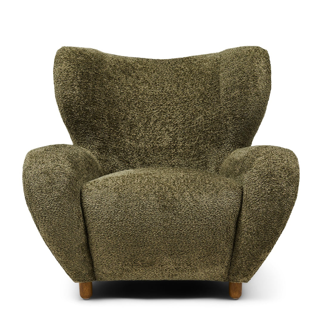 Rivièra Maison Courchevel Wing Chair Vintage Velvet Forest Green