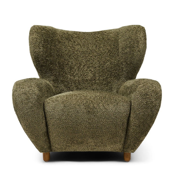 Rivièra Maison Courchevel Wing Chair Vintage Velvet Forest Green