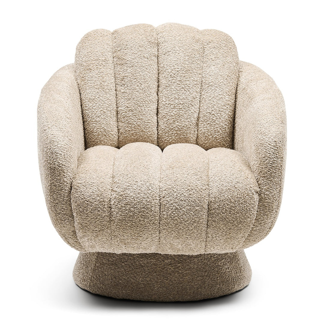 Rivièra Maison Scotia Swivel Armchair Vintage Velvet Classic Cream