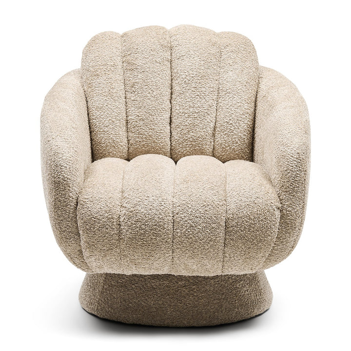 Rivièra Maison Scotia Swivel Armchair Vintage Velvet Classic Cream
