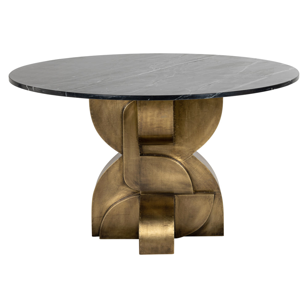 Richmond Eettafel Maddox Ø 130 cm, zwart en goudkleurig - productweergave | CéJor Wonen
