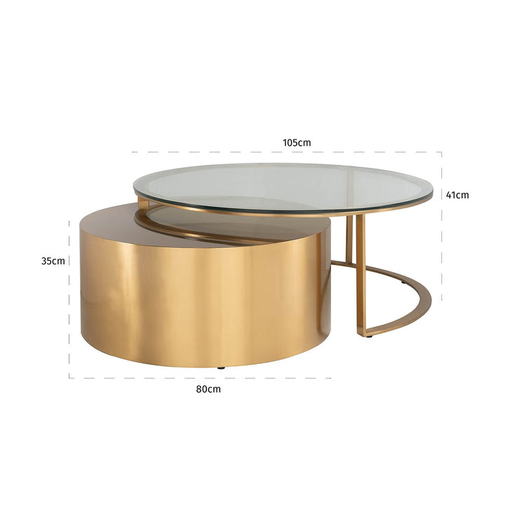 Orlan gold coffee table (Set of 2)