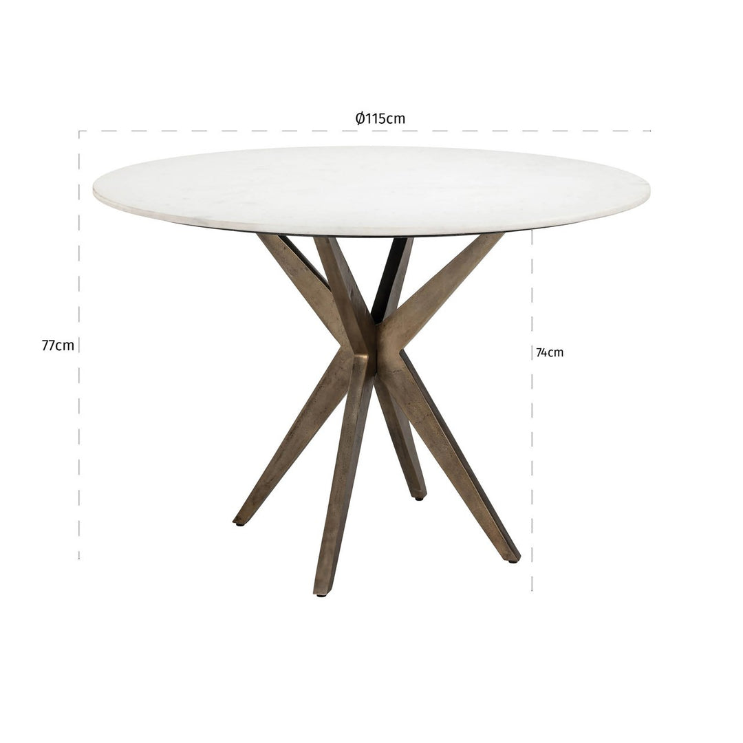 Eettafel Maisy white 114Ø