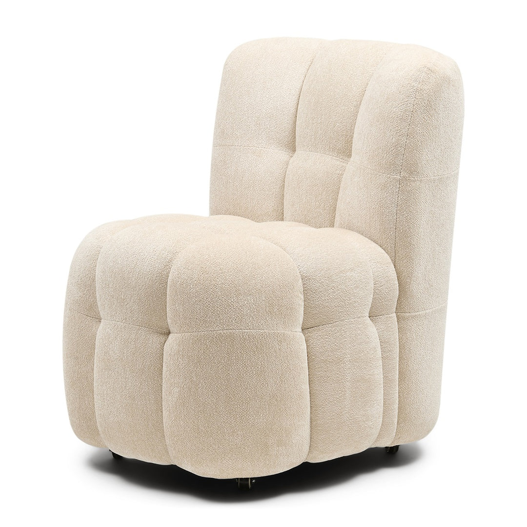 Rivièra Maison Davos Dining Chair w/wheels, Soft Weave Off White