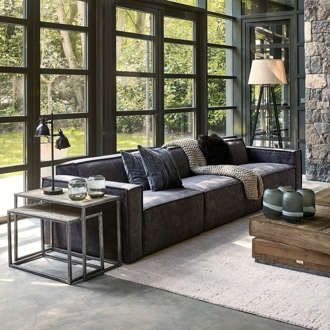 Rivièra Maison The Jagger Corner Right Samt Grimaldi Grau