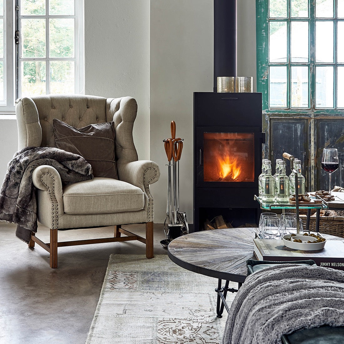 Rivièra Maison Franklin Park Wing Chair,Linen Flax
